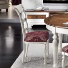 Tavolo Rotondo Allungabile con Intarsio e 4 Sedie Made in Italy - Alite Viadurini