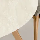 Tavolo Rotondo da Esterno in Ceramica Chianca di Ostuni Made in Italy - Pegaso Viadurini