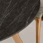 Tavolo Rotondo da Esterno in Ceramica Nero Marquinia Made in Italy - Pegaso Viadurini