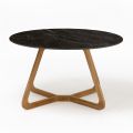 Tavolo Rotondo da Esterno in Ceramica Nero Marquinia Made in Italy - Pegaso
