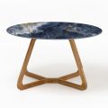 Tavolo Rotondo da Esterno in Ceramica Ocean Blue Made in Italy - Pegaso