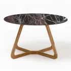Tavolo Rotondo da Esterno in Ceramica Rosso Domus Made in Italy - Pegaso Viadurini