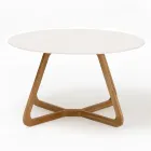 Tavolo Rotondo da Esterno in Ceramica Terrazzo White Made in Italy - Pegaso Viadurini