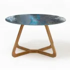Tavolo Rotondo da Esterno in Ceramica Thunderstorm Made in Italy - Pegaso Viadurini