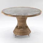Tavolo Rotondo da Giardino con 4 Poltroncine con Braccioli - Gigi Viadurini