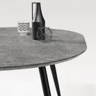 Tavolo Rotondo da Sei Persone con Piano in Mdf e Base in Metallo - Croma Viadurini