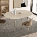 Tavolo Rotondo da Sei Persone con Piano in Mdf e Base in Metallo - Croma