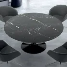 Tavolo Rotondo Moderno in Marmo Marquinia Made in Italy – Dollars Viadurini