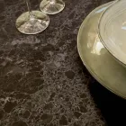 Tavolo Sala da Pranzo Piano in Ceramica Opaca e Gambe in Metallo - Monacco Viadurini