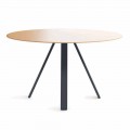 Tavolo Sala da Pranzo Tondo in Metallo e MDF Made in Italy - Cornelius