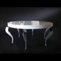 Tavolo tondo in stile classico rivisitato in MDF e acciaio Luigi 