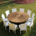 Tavolo tondo in teak e massello Real Table