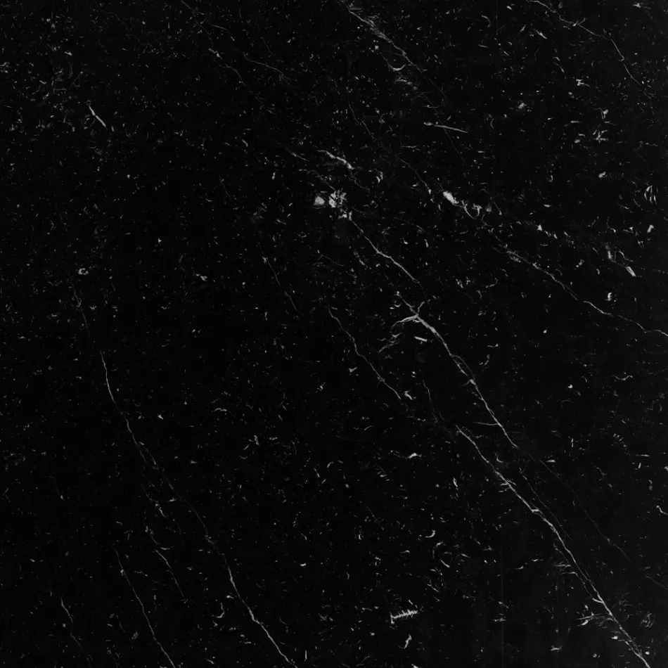 Tavolo Tulip Eero Saarinen H 73 con Piano in Marmo Nero Marquinia Made in Italy - Scarlet Viadurini