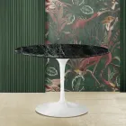Tavolo Tulip Eero Saarinen H 73 con Piano in Marmo Verde Alpi Made in Italy - Scarlet Viadurini
