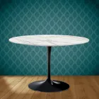 Tavolo Tulip Eero Saarinen H 73 in Ceramica Morpheus Made in Italy - Scarlet Viadurini