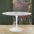 Tavolo Tulip Eero Saarinen H 74 in Marmo Arabescato Realizzato in Italia - Scarlet