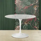 Tavolo Tulip Eero Saarinen H 73 in Marmo di Carrara Statuarietto Made in Italy - Scarlet Viadurini