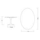 Tavolo Tulip Eero Saarinen H 73 Ovale in Ceramica Bianco Assoluto Made in Italy - Scarlet Viadurini