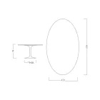 Tavolo Tulip Eero Saarinen H 73 Ovale in Ceramica Bianco Assoluto Made in Italy - Scarlet Viadurini