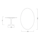 Tavolo Tulip Eero Saarinen H 73 Ovale in Ceramica Calacatta Michelangelo - Scarlet Viadurini