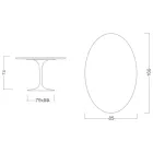 Tavolo Tulip Eero Saarinen H 73 Ovale in Ceramica Diamond Cream Made in Italy - Scarlet Viadurini