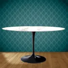 Tavolo Tulip Eero Saarinen H 73 Ovale in Ceramica Entzo Made in Italy - Scarlet Viadurini