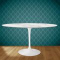 Tavolo Tulip Eero Saarinen H 74 Ovale in Ceramica Morpheus Made in Italy - Scarlet