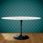 Tavolo Tulip Eero Saarinen H 73 Ovale in Ceramica Morpheus Made in Italy - Scarlet Viadurini