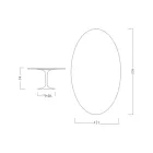 Tavolo Tulip Eero Saarinen H 73 Ovale in Ceramica Nero Assoluto Made in Italy - Scarlet Viadurini