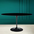 Tavolo Tulip Eero Saarinen H 74 Ovale in Ceramica Nero Assoluto Made in Italy - Scarlet