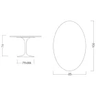Tavolo Tulip Eero Saarinen H 73 Ovale in Ceramica Pietra Grey Made in Italy - Scarlet Viadurini