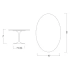 Tavolo Tulip Eero Saarinen H 73 Ovale in Ceramica Pietra Grey Made in Italy - Scarlet Viadurini