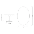 Tavolo Tulip Eero Saarinen H 73 Ovale in Ceramica Rem Made in Italy - Scarlet Viadurini