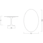 Tavolo Tulip Eero Saarinen H 73 Ovale in Ceramica Rem Made in Italy - Scarlet Viadurini