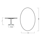 Tavolo Tulip Eero Saarinen H 73 Ovale in Rovere Naturale Made in Italy - Scarlet Viadurini