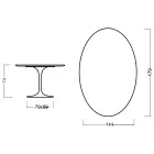 Tavolo Tulip Eero Saarinen H 73 Ovale in Rovere Tinto Nero Made in Italy - Scarlet Viadurini