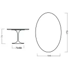 Tavolo Tulip Eero Saarinen H 73 Ovale in Rovere Tinto Noce Chiaro Made in Italy - Scarlet Viadurini