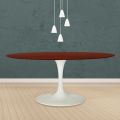 Tavolo Tulip Eero Saarinen H 74 Ovale in Rovere Tinto Palissandro Made in Italy - Scarlet