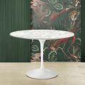 Tavolo Tulip Eero Saarinen H 74 Rotondo con Piano in Marmo di Carrara Made in Italy - Scarlet