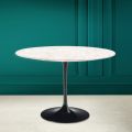 Tavolo Tulip Eero Saarinen H 73 Rotondo in Ceramica Diamond Cream Made in Italy - Scarlet