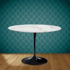 Tavolo Tulip Eero Saarinen H 73 Rotondo in Ceramica Morpheus Made in Italy - Scarlet Viadurini