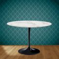 Tavolo Tulip Eero Saarinen H 74 Rotondo in Ceramica Morpheus Made in Italy - Scarlet