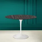 Tavolo Tulip Eero Saarinen H 73 Rotondo in Ceramica Noir Desire Made in Italy - Scarlet Viadurini