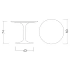 Tavolo Tulip Eero Saarinen H 73 Rotondo in Ceramica Pietra Grey Made in Italy - Scarlet Viadurini