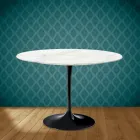 Tavolo Tulip Eero Saarinen H 73 Rotondo in Ceramica Rem Made in Italy - Scarlet Viadurini