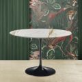 Tavolo Tulip Eero Saarinen H 74 Rotondo in Marmo Calacatta Oro Made in Italy - Scarlet
