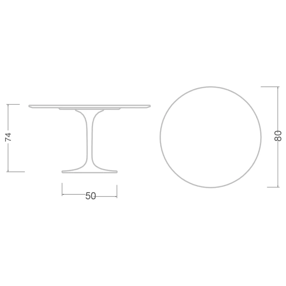 Tavolo Tulip Eero Saarinen H 73 Rotondo in Nero Assoluto Made in Italy - Scarlet Viadurini