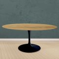 Tavolo Tulip Eero Saarinen H 74 Rotondo in Rovere Naturale Made in Italy - Scarlet