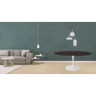 Tavolo Tulip Eero Saarinen H 73 Rotondo in Rovere Tinto Moka Made in Italy - Scarlet Viadurini