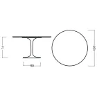 Tavolo Tulip Eero Saarinen H 73 Rotondo in Rovere Tinto Moka Made in Italy - Scarlet Viadurini